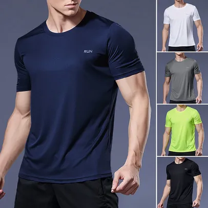 (Taxa Inclusa) Camisas Quick Dry compressão t shirt para homens, camisas Running,