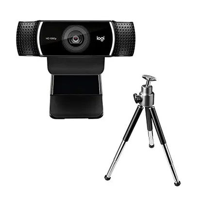 [App] Webcam Full HD Logitech C922 Pro Stream com Microfone para Gravações em Video 1080p e Tripé Incluso, Compatível com Logitech Capture