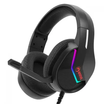 Headset Gamer Marvo, RGB, USB, Drivers de 50mm, Black