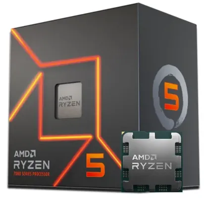 Processador AMD Ryzen 5 7600, 3.8GHz (5.1GHz Turbo), 6-Cores 12-Threads, AM5, Com Cooler AMD Wraith Stealth, 100-100001015BOX