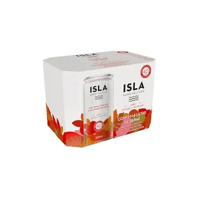 Pack de Drink Pronto Isla Hard Seltzer, Pêssego e Maracujá, 269ml, Lata 6 Unidades