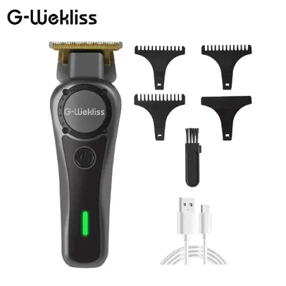 (Taxa Inclusa) G-Wekliss-Clippers máquina de cortar cabelo, sem fio, recarregável, USB