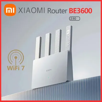 Roteador Xiaomi BE3600, WiFi7, 2,4 GHz, 5GHz, 160Mhz, 3570Mbps, Porta Ethernet 2.5G