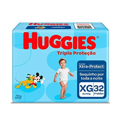 [R$ 35,91 REC] HUGGIES Fralda Huggies Tripla Proteção Xg - 32 Fraldas