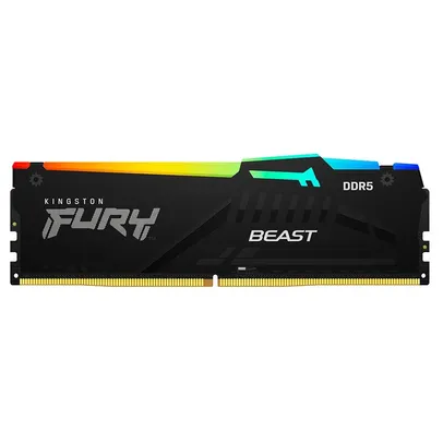 Memória Kingston Fury Beast para Intel XMP, RGB, 16GB, 5600MHz, DDR5, CL40, Preto - KF556C40BBA-16