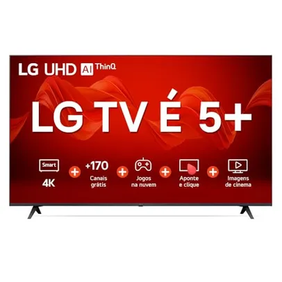 LG UR9050, Smart TV 55" 4K UHD ThinQ AI HDR Bluetooth Alexa Google Assistente Airplay2 3 HDMI