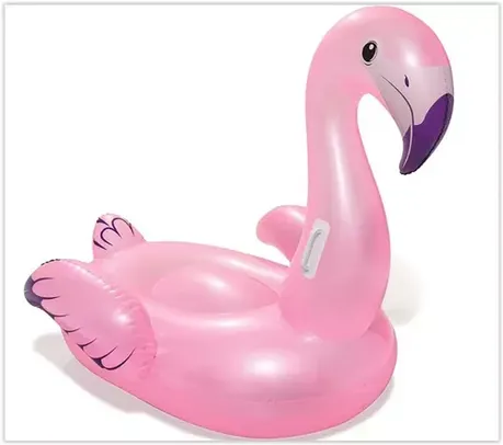 Boia Inflável Divertida Bestway Flamingo Vinil com Pegadores
