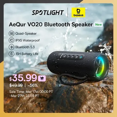 [Taxa Inclusa] Baseus AeQur VO20 Speaker, caixa de som portátil sem fio