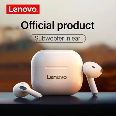 (Primeira Compra)Lenovo Fone De Ouvido Lp40 Sem Fio, Tws, Bluetooth, Controle Por Toque, Estér