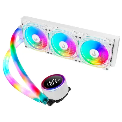 Water Cooler Gamer Rise Mode Aura Ice, ARGB, 360mm, Intel e AMD, Branco - RM-WAI-03-ARGB