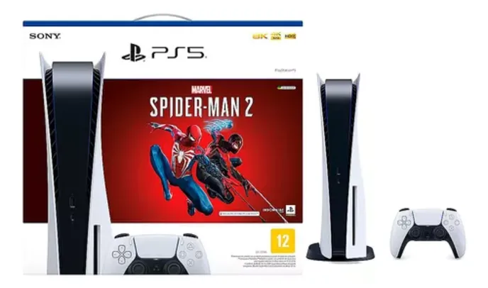 (CC Mercado Pago) Playstation 5 + Jogo Marvels Spider Man 2 825 Ssd Bivolt