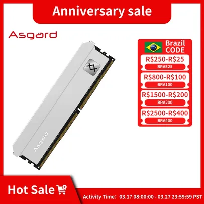 [Taxa Inclusa] Memórias Ram Desktop DDR4 Asgard Freyr T3 16GB 3200Mhz