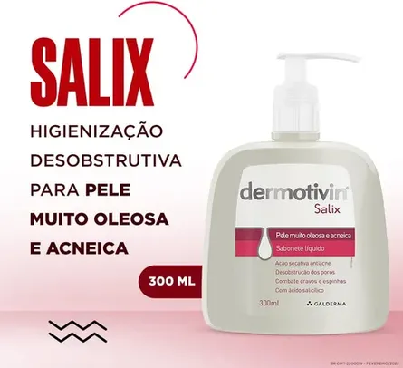 [ PRIME | REC ] Dermotivin Salix Sabonete Liquido Pele Muito Oleosa e Acneica 300 Ml