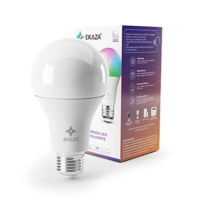 EKAZA, Lâmpada Smart Inteligente, com 16 milhões de cores Wi-Fi compatível com Alexa e Google home, 9W+3W -T261-E27
