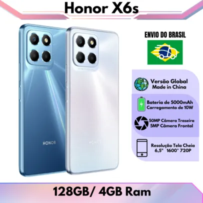 [Envio do Brasil] Honor X6s 128GB / 4GB RAM Versão Global