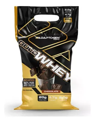 Adaptogen Science Gold Whey 100% Proteínas Sabor Chocolate Em Refil De 900ml - R$ 106,24