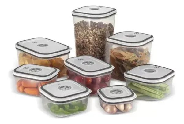 Kit 8 Potes Herméticos Electrolux, Cinza - Ideal para conservar alimentos