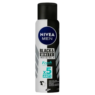 (Regional) (60% OFF na 2ª unidade) Desodorante Antitranspirante Aerossol NIVEA MEN Invisible Black & White Fresh 150ml