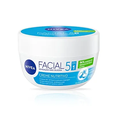 [REC] NIVEA Creme Facial Nutritivo 100g - Fórmula à base de água, Karité e Vitaminas hidrata por 24