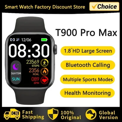[C. Nova R$ 10/Taxa Inclusa] - Smartwatch T900 Pro Max Series 8
