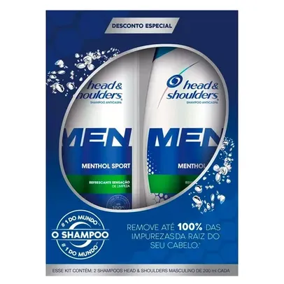 Shampoo Anticaspa Menthol Sport Head & Shoulders Men Frasco 2 Unidades 200ml Cada