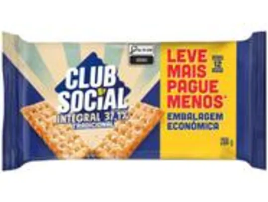 (APP) (Leve 3 Pague 2) Biscoito Integral Tradicional Club Social - 288g