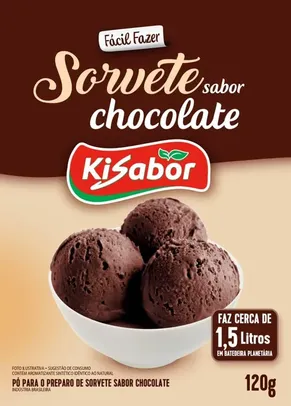 [ PRIME ] KiSabor Sorvete Em Pó Sabor Chocolate 120 Gramas