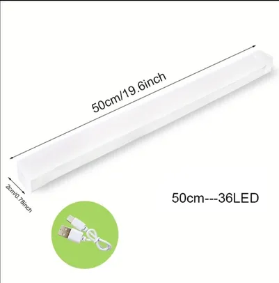 [Já Com Impostos] Sensor de movimento Wireless LED Night Light, USB recarregável 50cm 36 Led