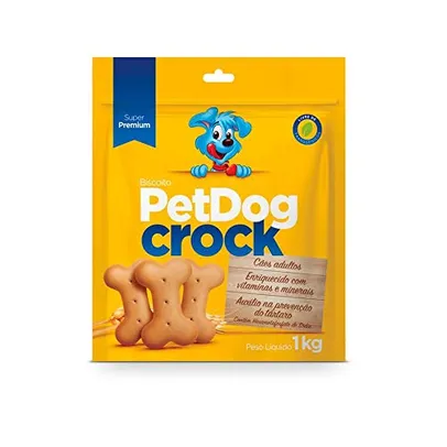 Pet Dog Biscoito Crock Tradicional Para Cães - 1Kg