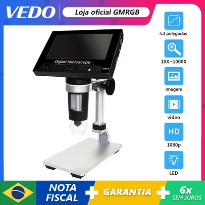 [DoBrasil/Moedas] Microscópio Digital Eletrônico Vedo Vd4008 7 "12mp 1-1200x
