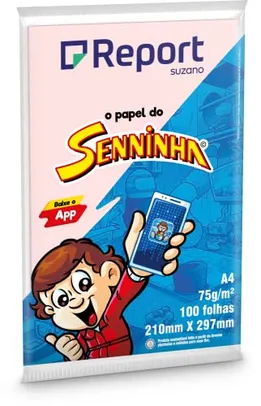 Papel Report Senninha Rosa, A4, 75g, 100 folhas