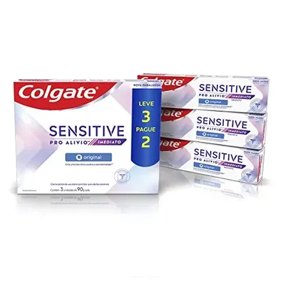 [Pack com 3] Colgate Creme Dental Para Sensibilidade Sensitive Pro-Alívio Imediato Original 90G