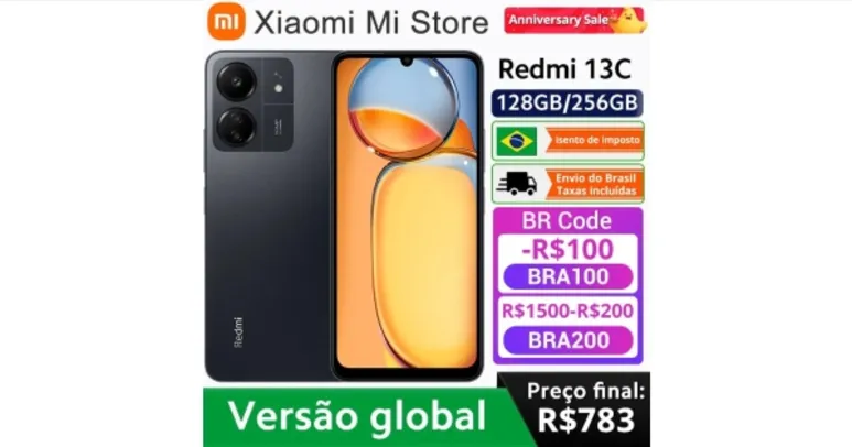 Smartphone Xiaomi Redmi 13C 4GB 128GB Black