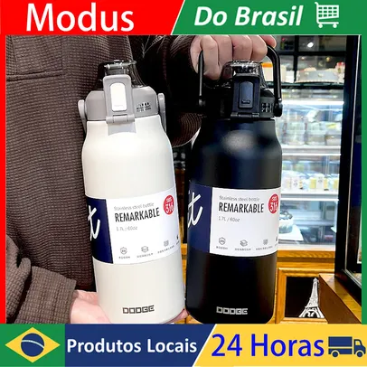 Do Brasil] Garrafa Térmica Tumbler De Viagem Vacuum Inox 1,7L Litros