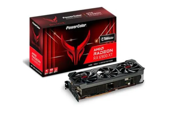Placa De Vídeo Powercolor, Red Devil Amd Radeon™ Rx 6900 Xt Ultimate 16GB Gddr6 Axrx 6900 Xtu 16GBd6-3dhe/oc.