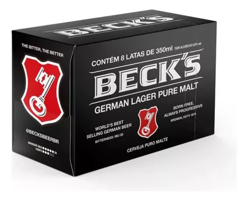 Cerveja Beck's Puro Malte 350ml Pack 8 Unidades