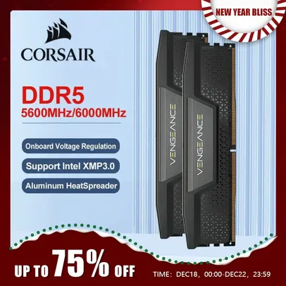 Memória RAM DDR5 CORSAIR VENGEANCE 16GB 6000MT (Moedas/ G Pay)