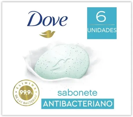 Kit Sabonete em Barra Antibacteriano Dove Cuida & Protege com 6 unidades de 90g cada