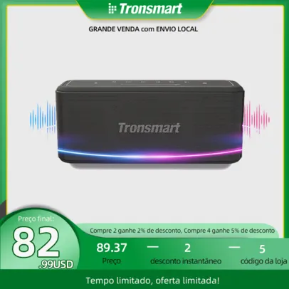 [BR/Moedas] Tronsmart Mega Pro 60w Alto-falante Bluetooth 60w Portátil Coluna De Graves