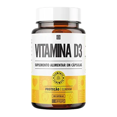 Vitamina D3 2.000ui 100 Cáps - Iridium Elements, Iridium Labs, Amarelo, 100 comprimidos