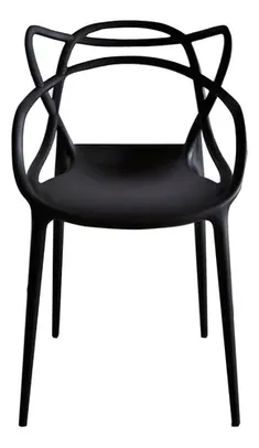 Cadeira de jantar Allegra Allegra, estrutura de cor preto, 4 unidades