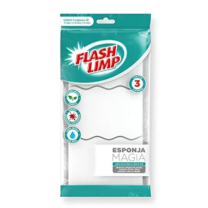 Conjunto 3 Esponjas Flash Limp Magia - Remove rabiscos de lápis de cor, giz de cera e manchas