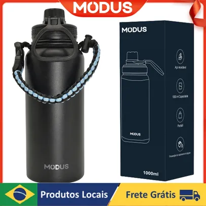 [Do Brasil] Garrafa térmica portátil de aço inoxidável, copo esportivo, frio, calor, 1000ml