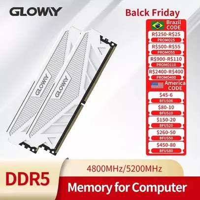 [Taxas inclusas] Memória de Desktop Gloway DDR5 2x8gb 4800MHz