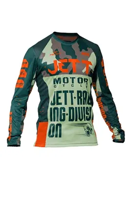 Camisa Motocross Jett Factory Edition 3 Verde/Laranja GG