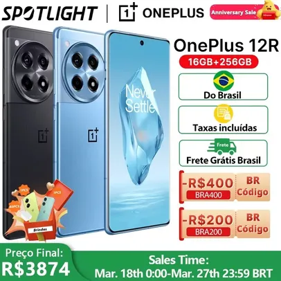 (Do Brasil) Smartphone OnePlus 12R Snapdragon 8 Gen 2 16GB / 256GB