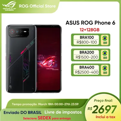 Smartphone Rom Global Asus Rog Telefone 6 Multi-idioma Snapdragon 8 + Gen 1 6000mah