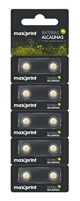 Bateria Alcalina Maxprint 1,5V - LR44 - c/10 unidades