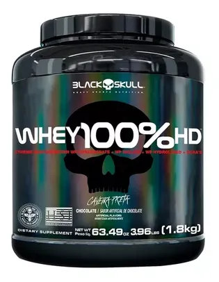 Whey 100% Hd 1,8kg Wpc + Isolado + Hidrolisado - Black Skul