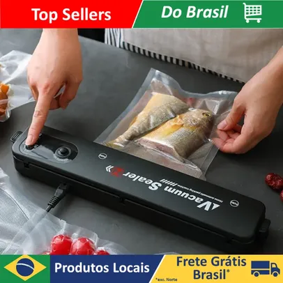 [Já no Brasil/ 1ªCompra R$26] Seladora à Vácuo para Armazenar Alimentos Domésticos
